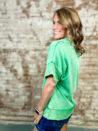 Carson Collared Washed Top