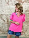 Adriana Colorblock Trim Top