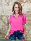 Adriana Colorblock Trim Top