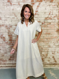 Erin Striped Midi Dress