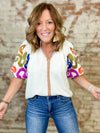 THML Amelia Embroidered Textured Top