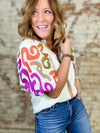 THML Amelia Embroidered Textured Top