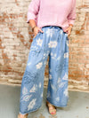 Kendie Floral Print Chambray Pants