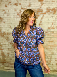 Betlin Floral Puff Sleeve Top