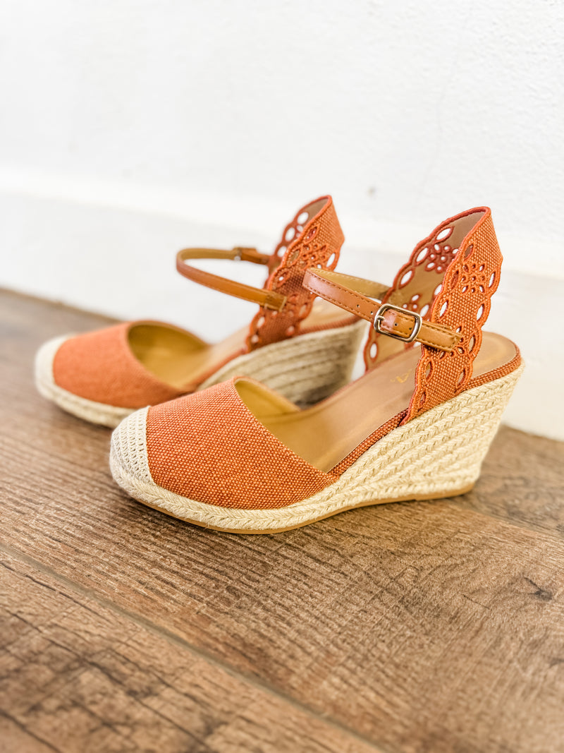 Luminal Raffia Wedge Sandal