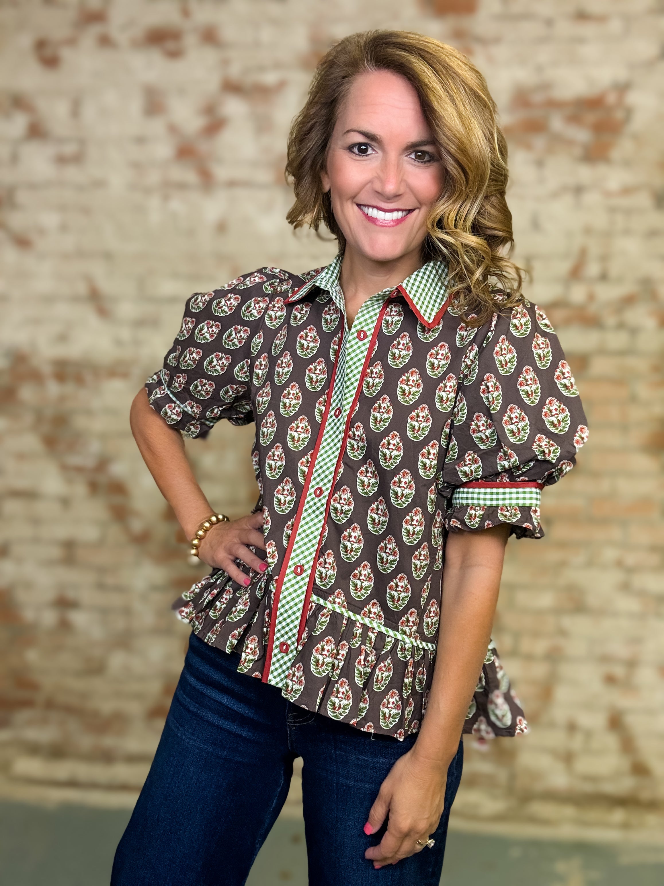 Cassie Floral Ruffle Top