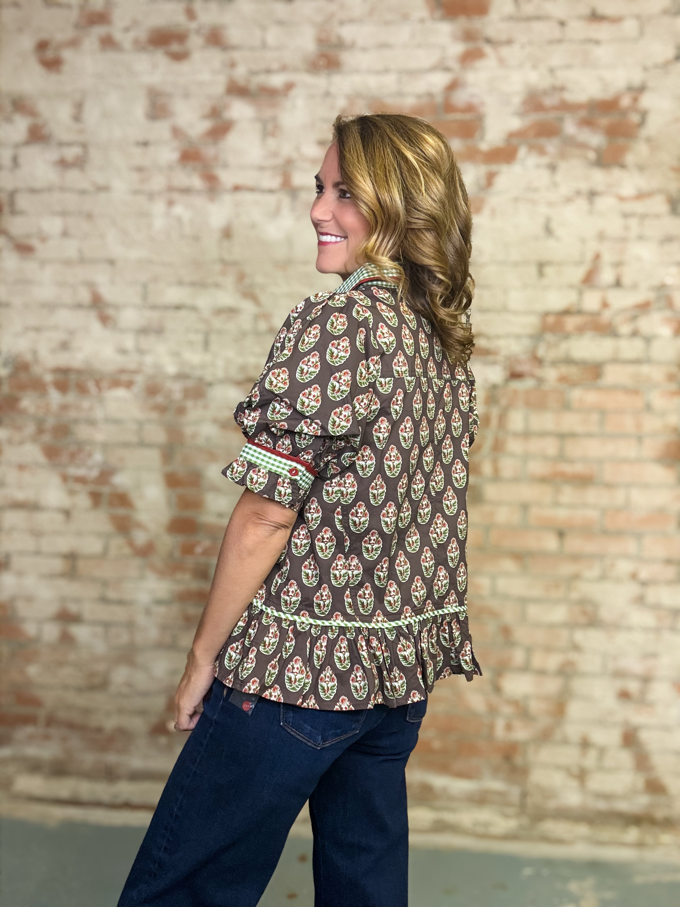 Cassie Floral Ruffle Top