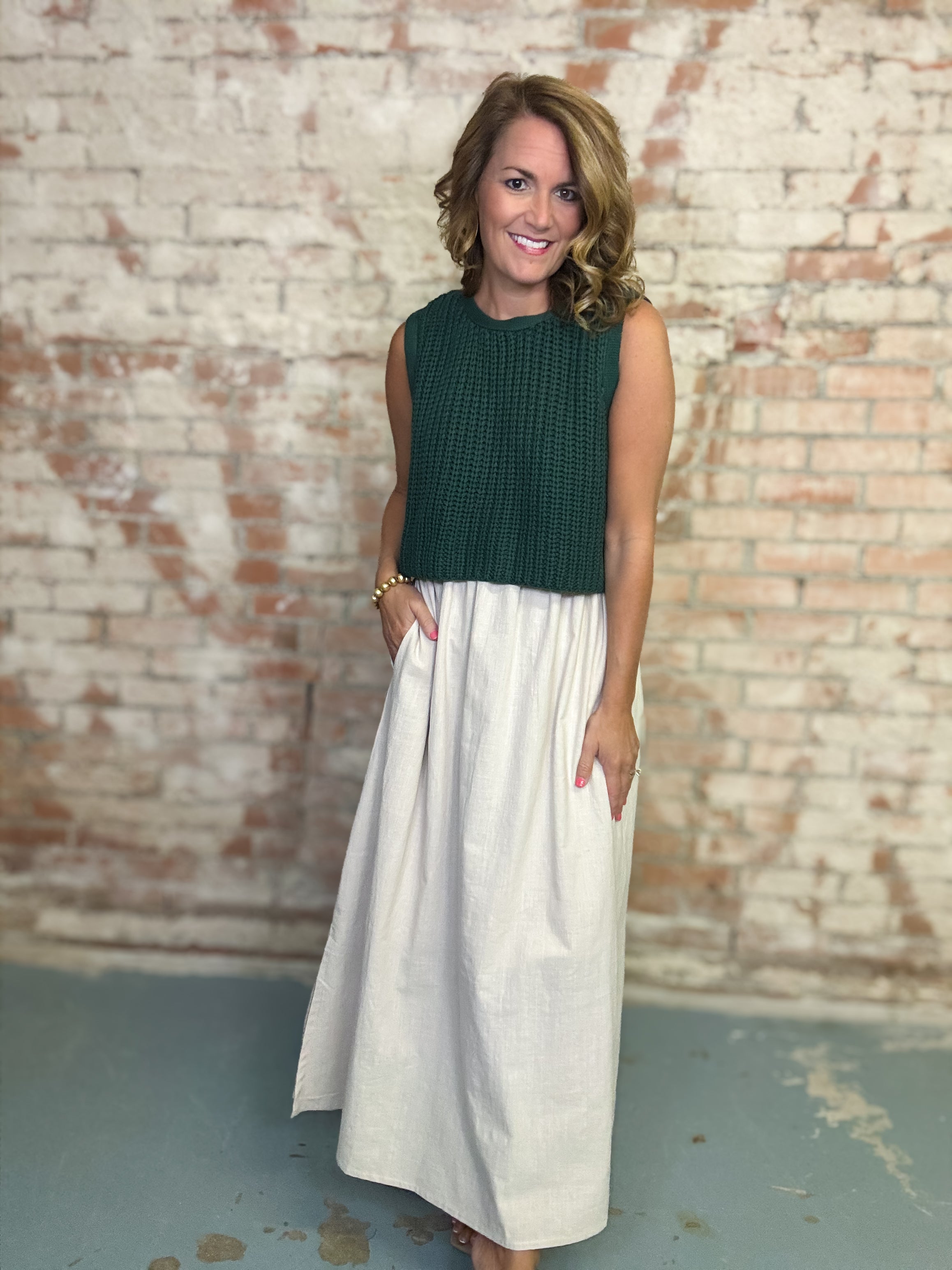 Caroline Mixed Media Dress