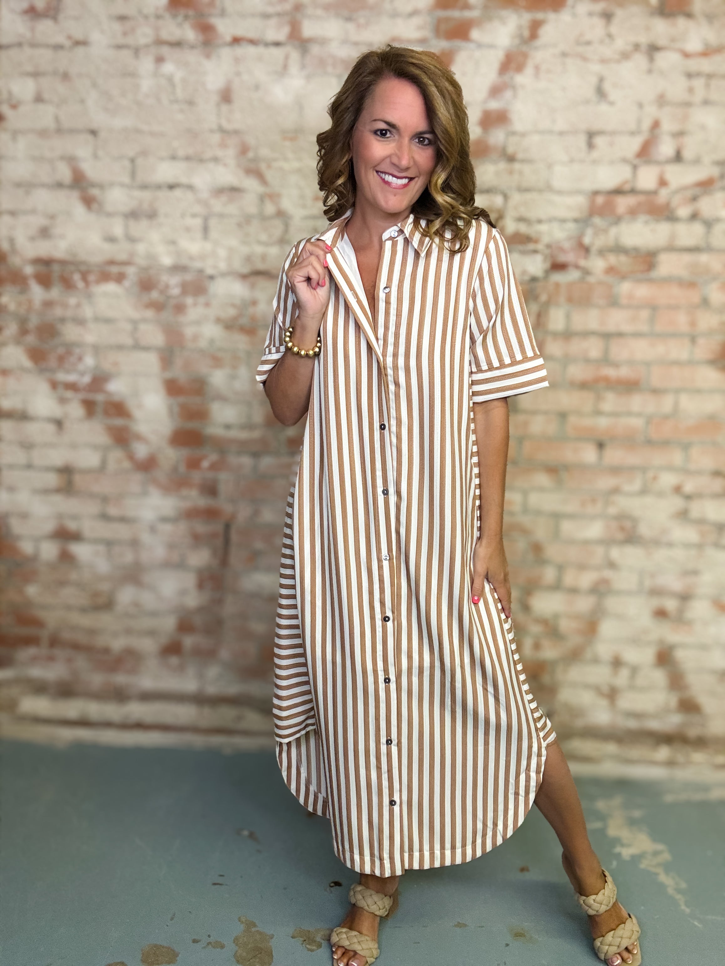 Madelyn Stripe Midi Dress