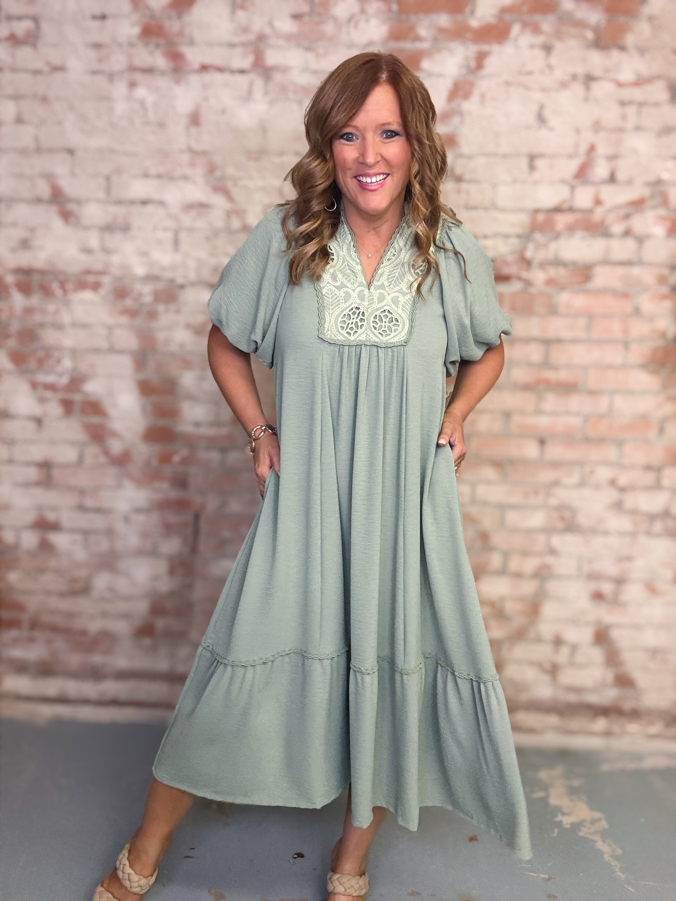 Silvie Solid Midi Dress
