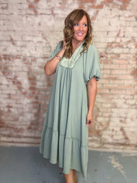 Silvie Solid Midi Dress