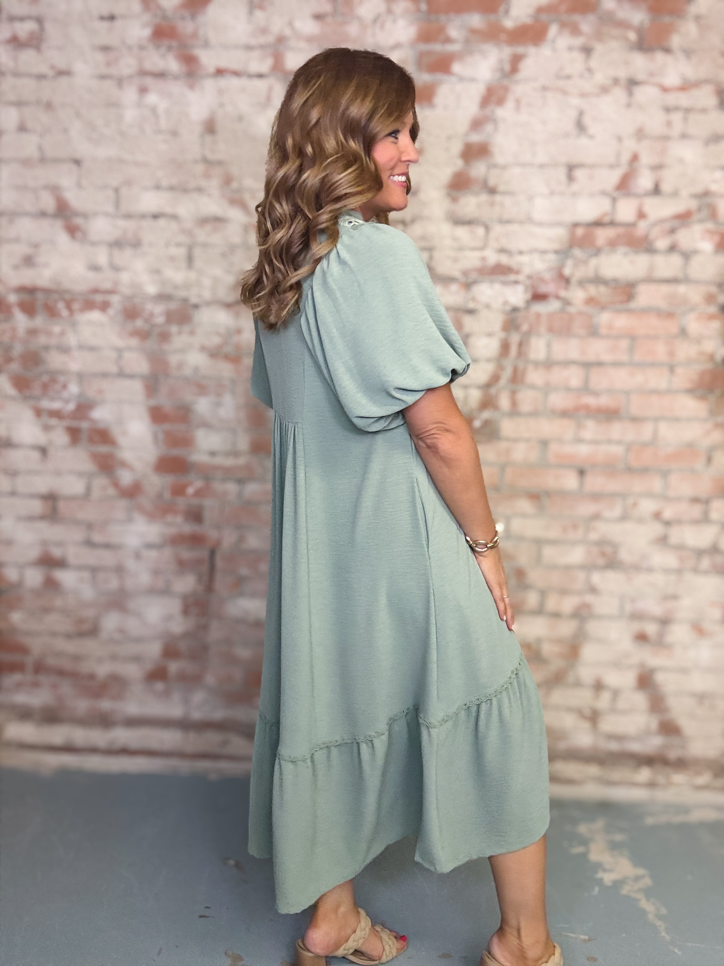 Silvie Solid Midi Dress