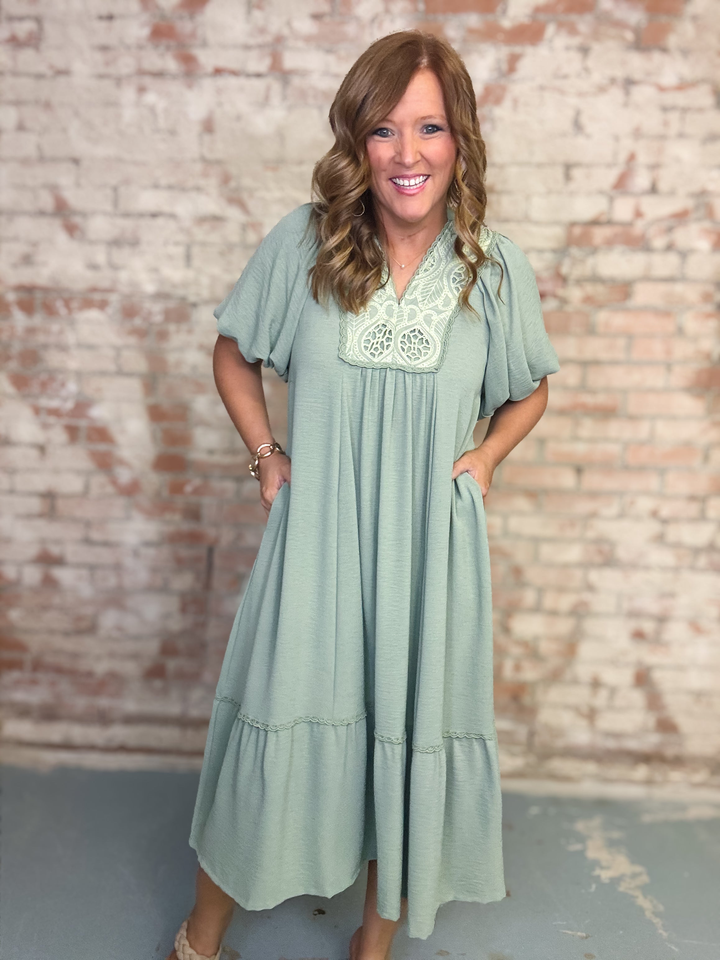 Silvie Solid Midi Dress