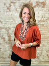 Risa Leopard Trim Top