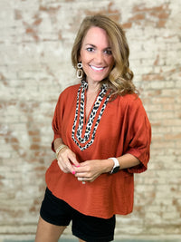 Risa Leopard Trim Top