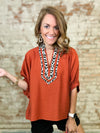 Risa Leopard Trim Top