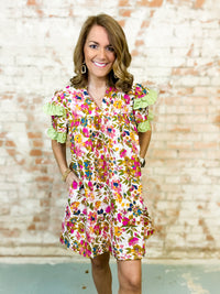 Annabelle Layered Sleeve Floral Dress