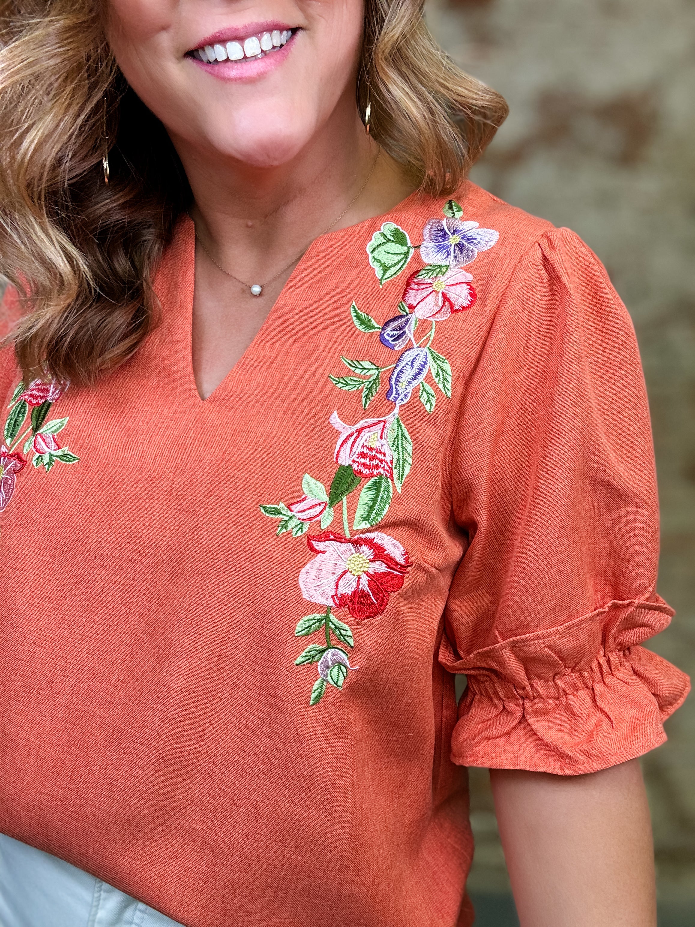 Sanford Embroidered Top