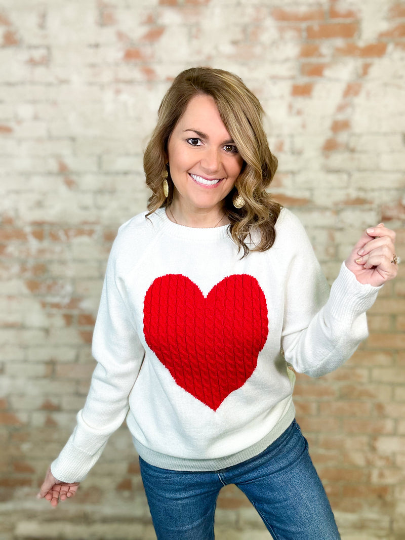 Amara Cable Heart Sweater