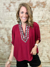 Laurel Leopard Trim Top