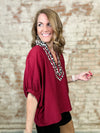 Laurel Leopard Trim Top