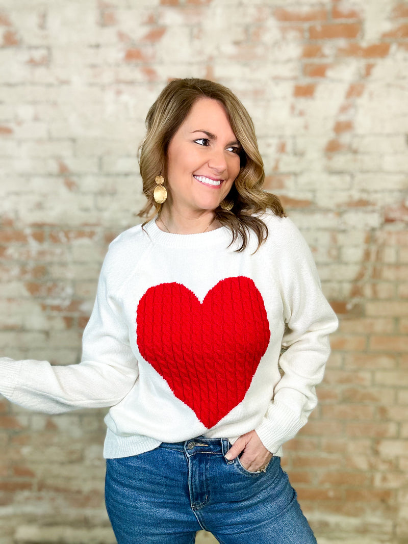 Amara Cable Heart Sweater