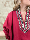 Laurel Leopard Trim Top