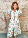 Constance Leopard Trim Floral Dress