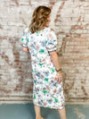 Constance Leopard Trim Floral Dress