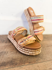 Lorena Double Buckle Slide Sandals