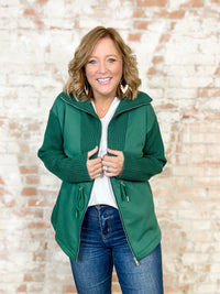 Diana Green Sweater + Terry Jacket