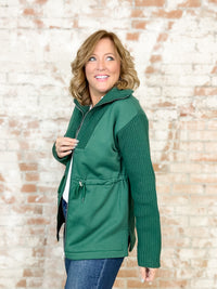 Diana Green Sweater + Terry Jacket