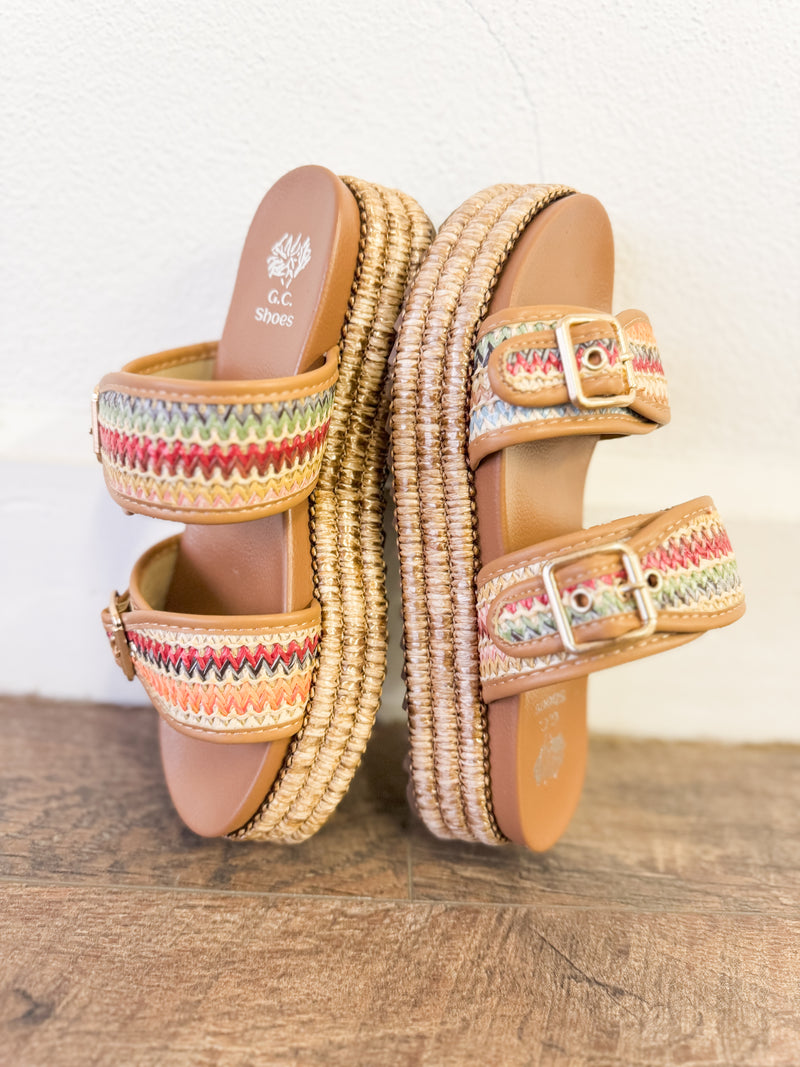 Lorena Double Buckle Slide Sandals