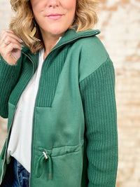 Diana Green Sweater + Terry Jacket