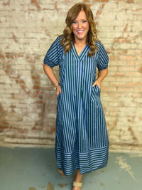 Cathy Stripe Midi Dress