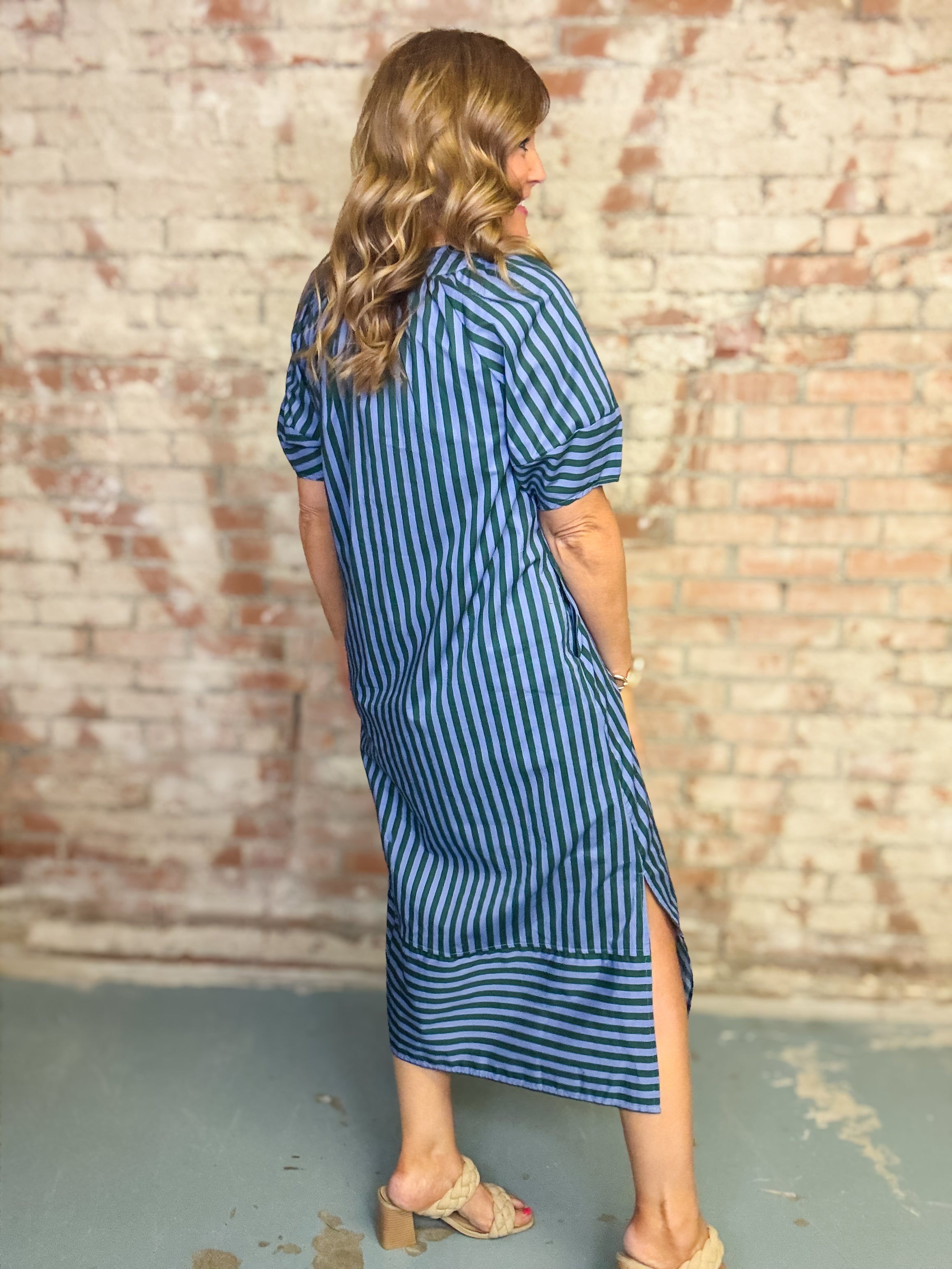 Cathy Stripe Midi Dress