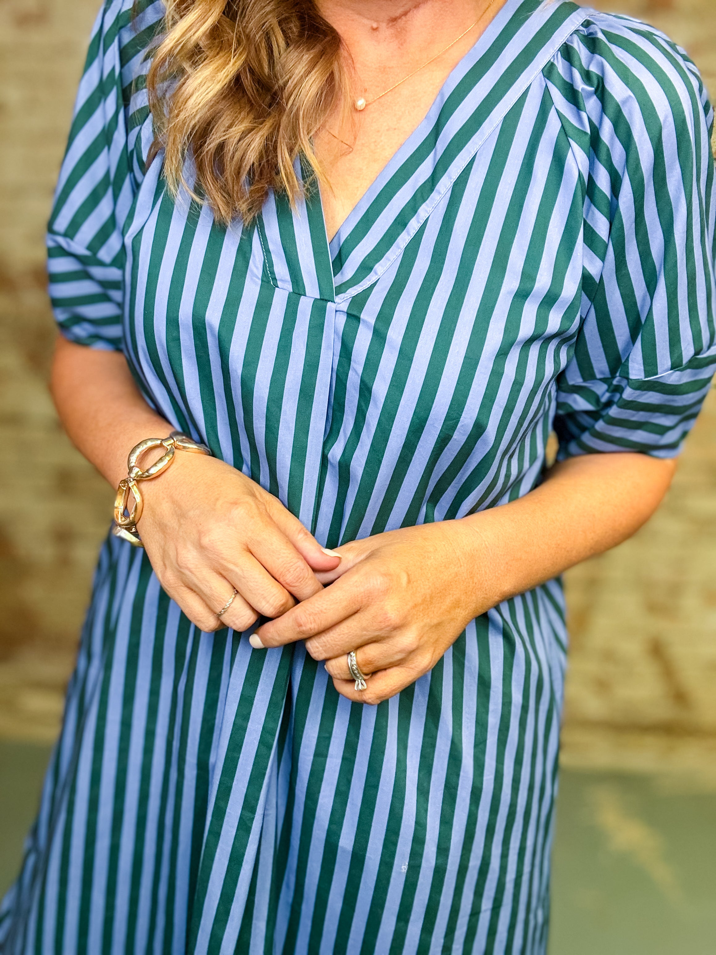 Cathy Stripe Midi Dress