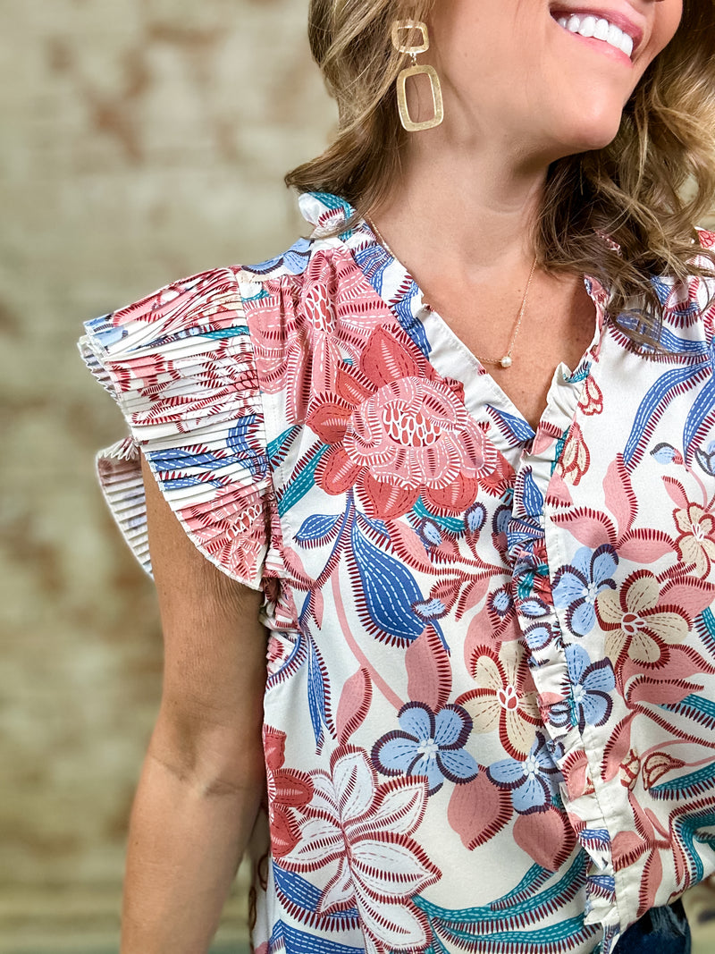 Cassidy Pleated Sleeve Top
