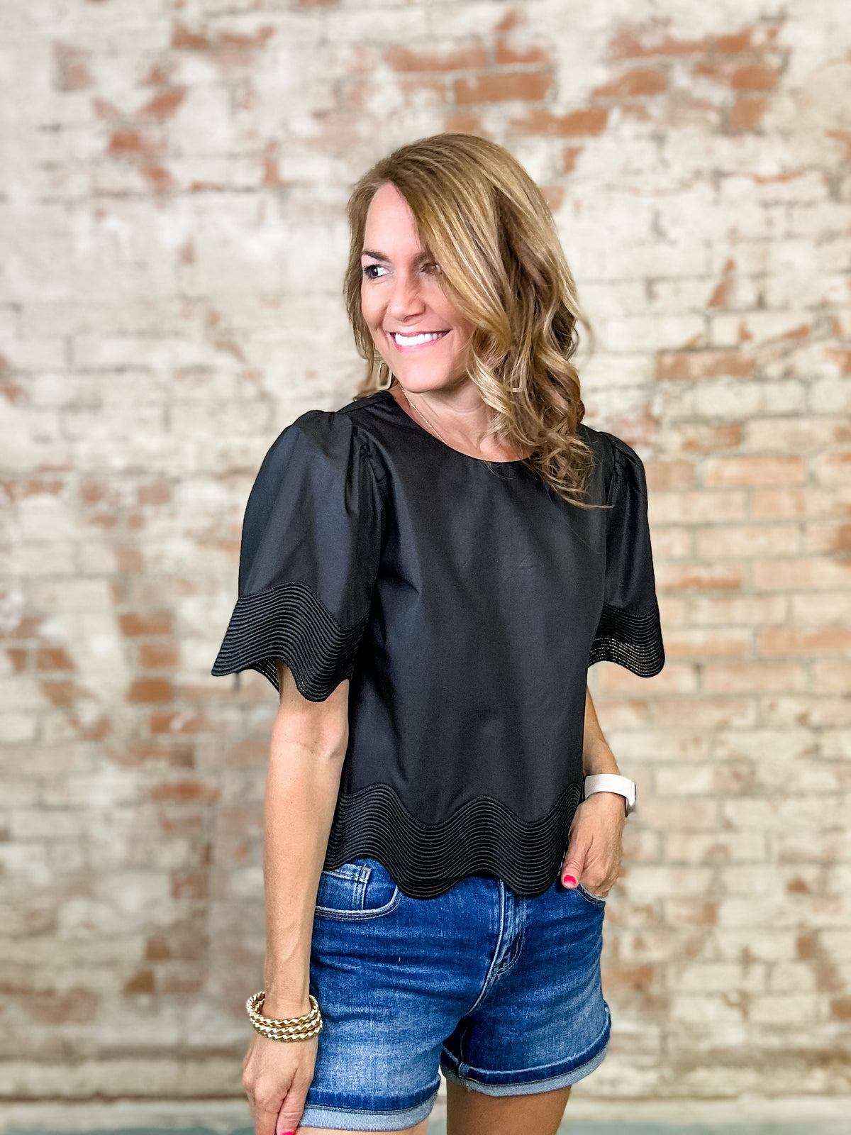 Tricia Accented Trim Top