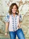 THML Amanda Embroidered Textured Top