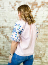 THML Amanda Embroidered Textured Top