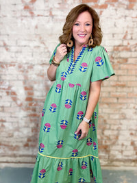 Elesha Embroidered Tiered Dress