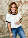 Rita Applique Accent Top