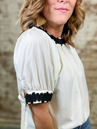 Rita Applique Accent Top