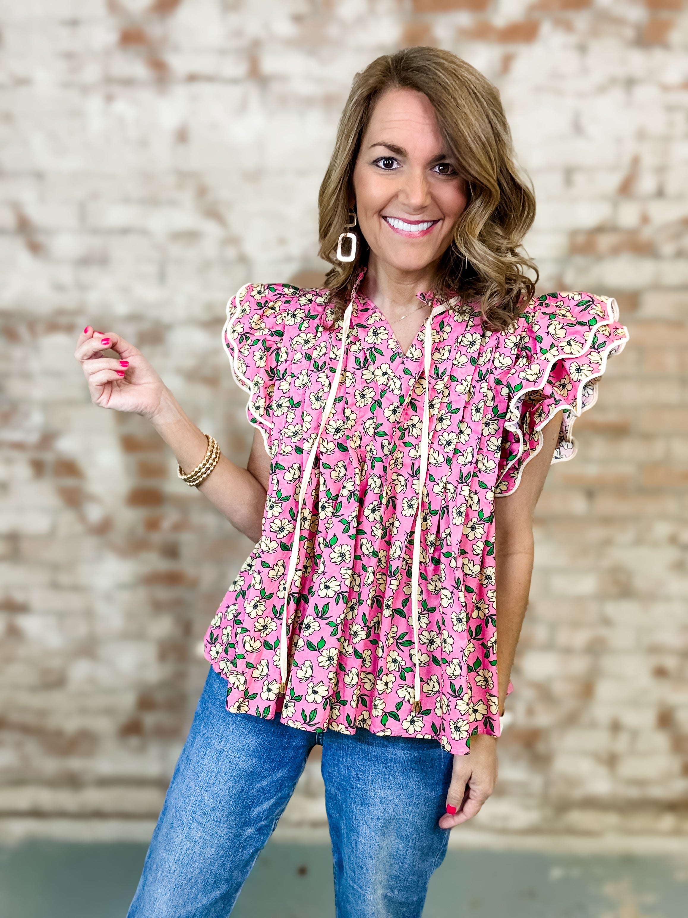 Clifton Pintuck Floral Top