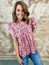 Clifton Pintuck Floral Top