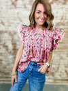 Clifton Pintuck Floral Top