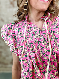 Clifton Pintuck Floral Top