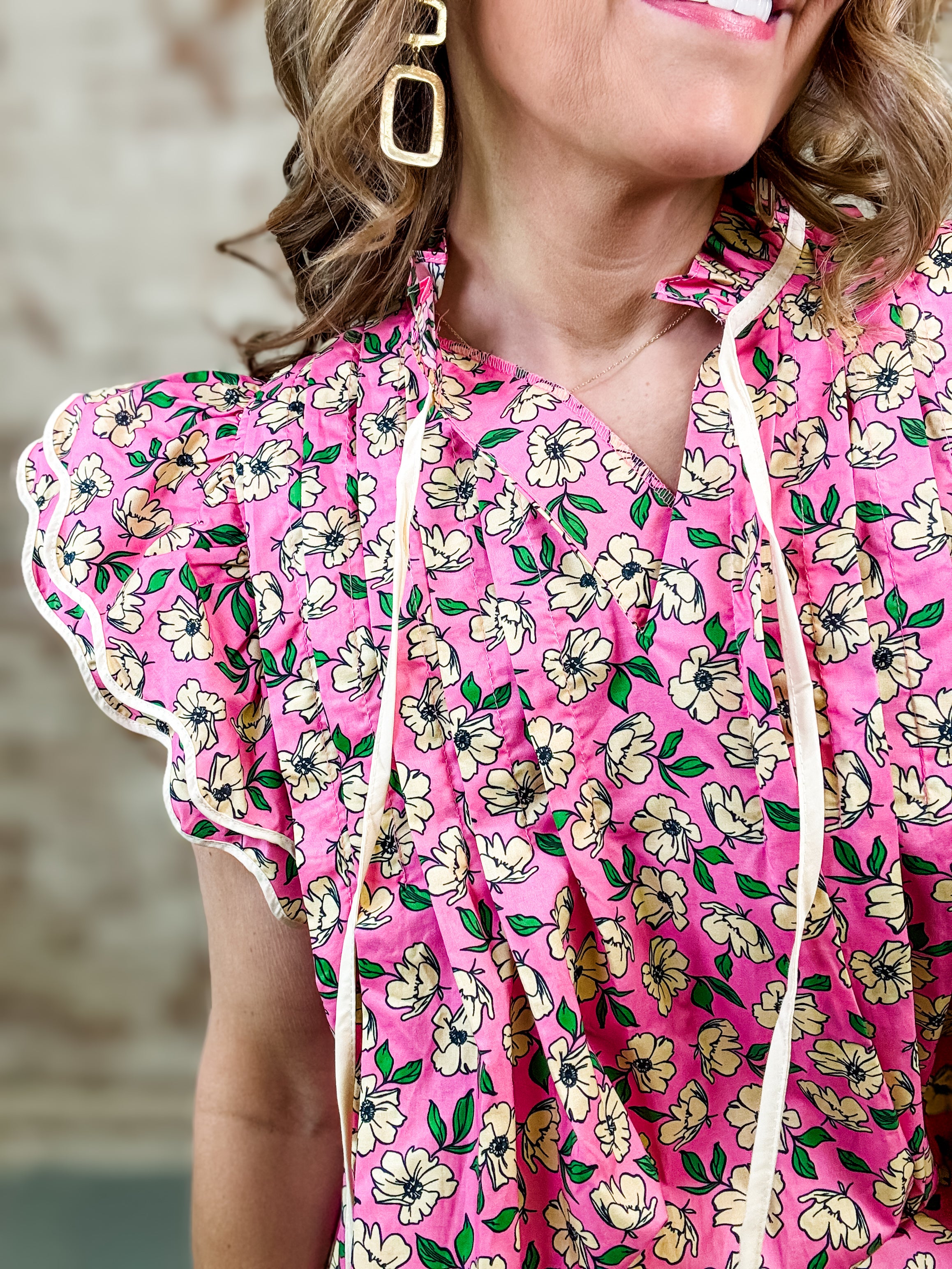 Clifton Pintuck Floral Top