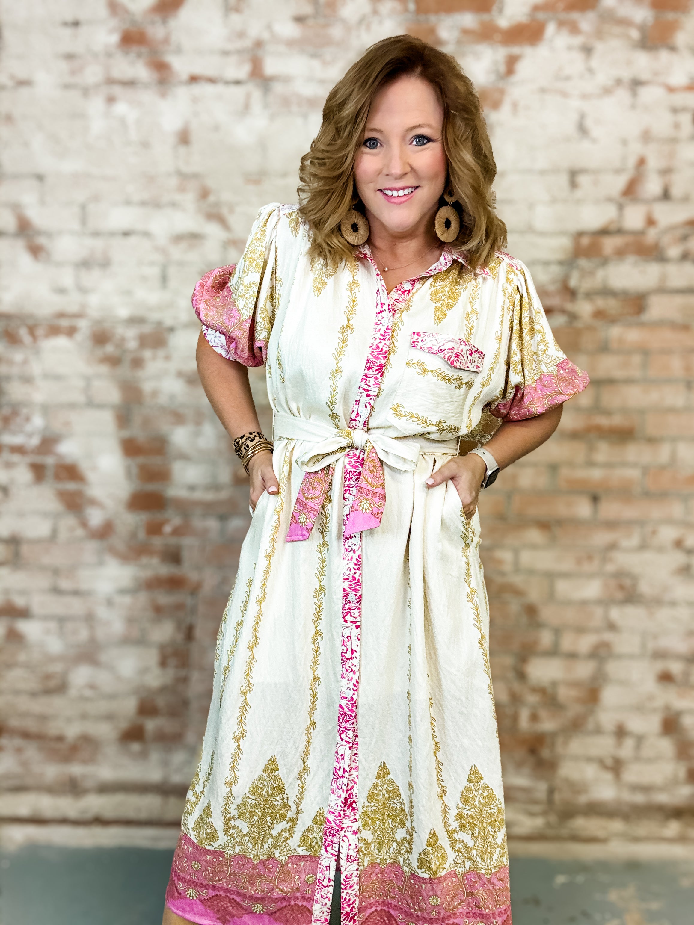 Penny Border Accent Midi Dress